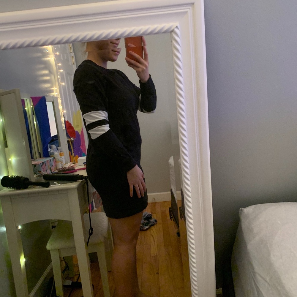 Black cotton mini dress